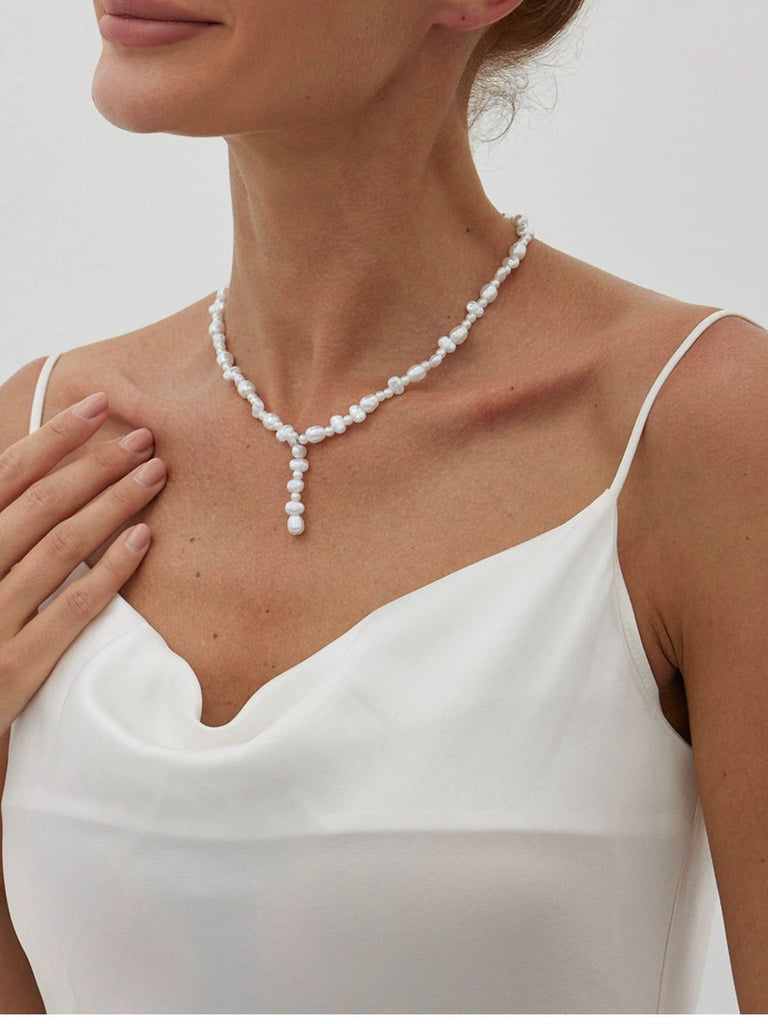 Weiß Perle Anhänger Halskette