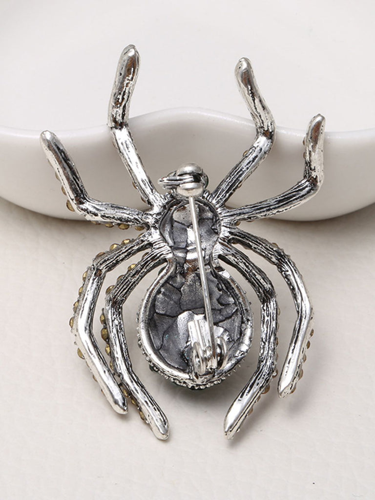 Retro Halloween Spinne Strass Brosche