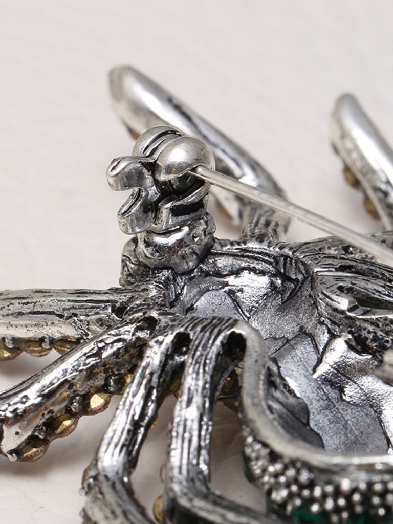 Retro Halloween Spinne Strass Brosche