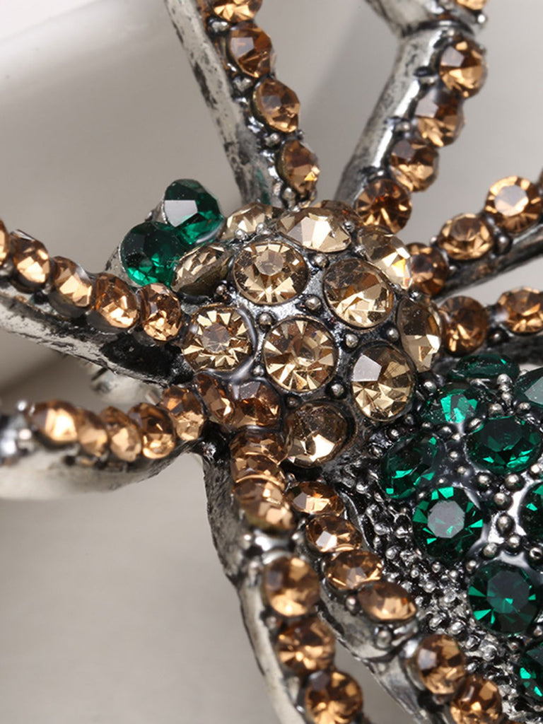 Retro Halloween Spinne Strass Brosche