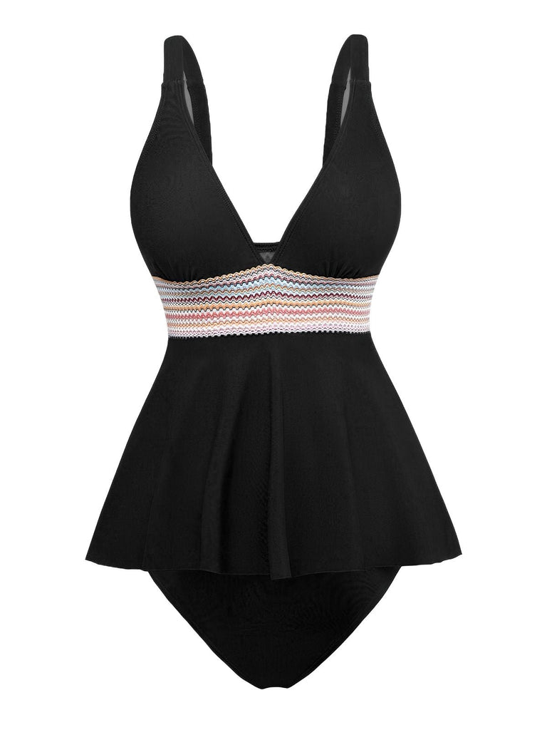 2PCS 1940er Boho Rüschen Rock Bademode