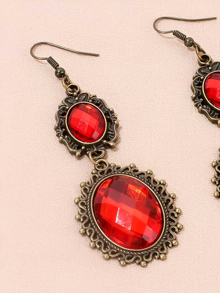 Vintage Spitze Kristall Gothic Schmuckset