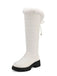 Kunstpelz Kniehoch Schneefall Stoff Stiefel