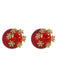 Weihnachten Rot Gem Schneeflocke Stud Ohrringe