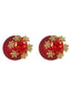 Weihnachten Rot Gem Schneeflocke Stud Ohrringe