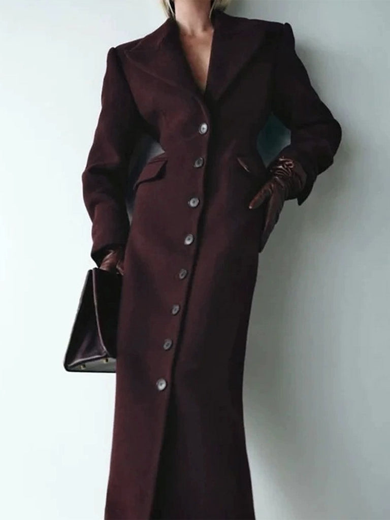 1930er Solide Reverskragen Tasten Wolle Mantel