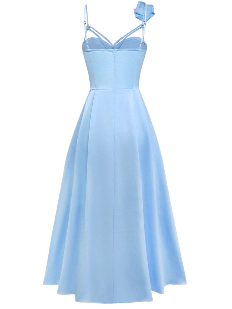 1930er Solide 3D-Blumen Hohl Slip fkleid