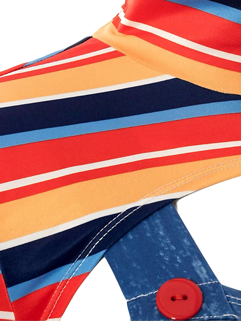 1970er Halloween Streifen Kostüm Bodysuit