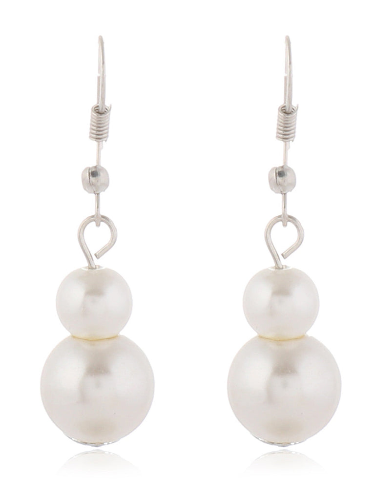 Vintage Mehrreihige Perle Halskette & Ohrring Set