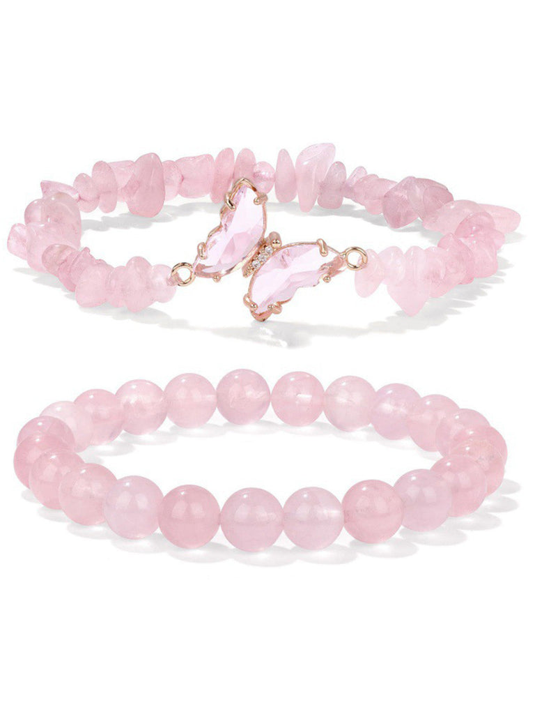 Kristallperlen Schmetterling Charm Armband Set