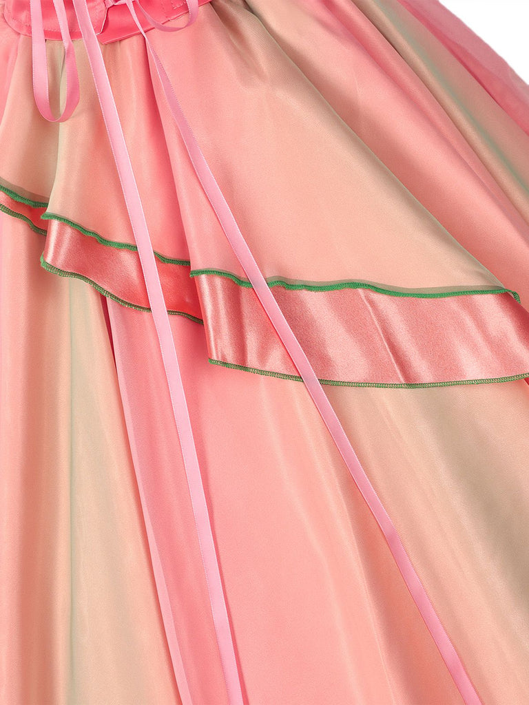 2PCS Rosa 1970er Böse Hexe Glinda Top & Rock Set