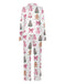Weiß 1940er Weihnachten Candy Canes Pyjama Set