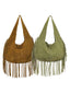 Boho Quaste Suede Hobo Umhängetasche