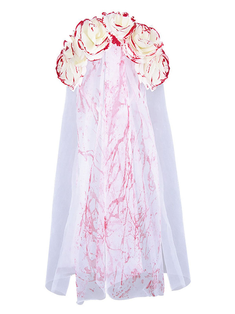 Halloween Blut Rose Geisterbraut Tüllschleier