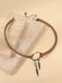 Leder Halsband & Feder Traumfänger Quasten Ohrringe Set