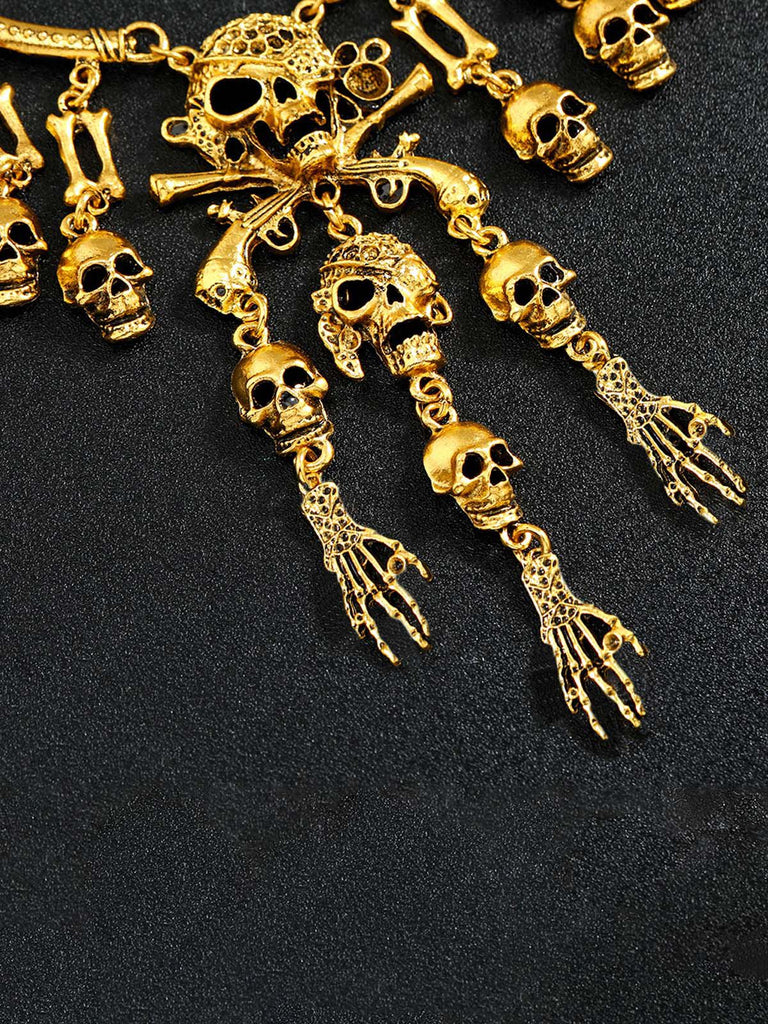 Gothic Schädel Quaste Halskette & Ohrringe Set