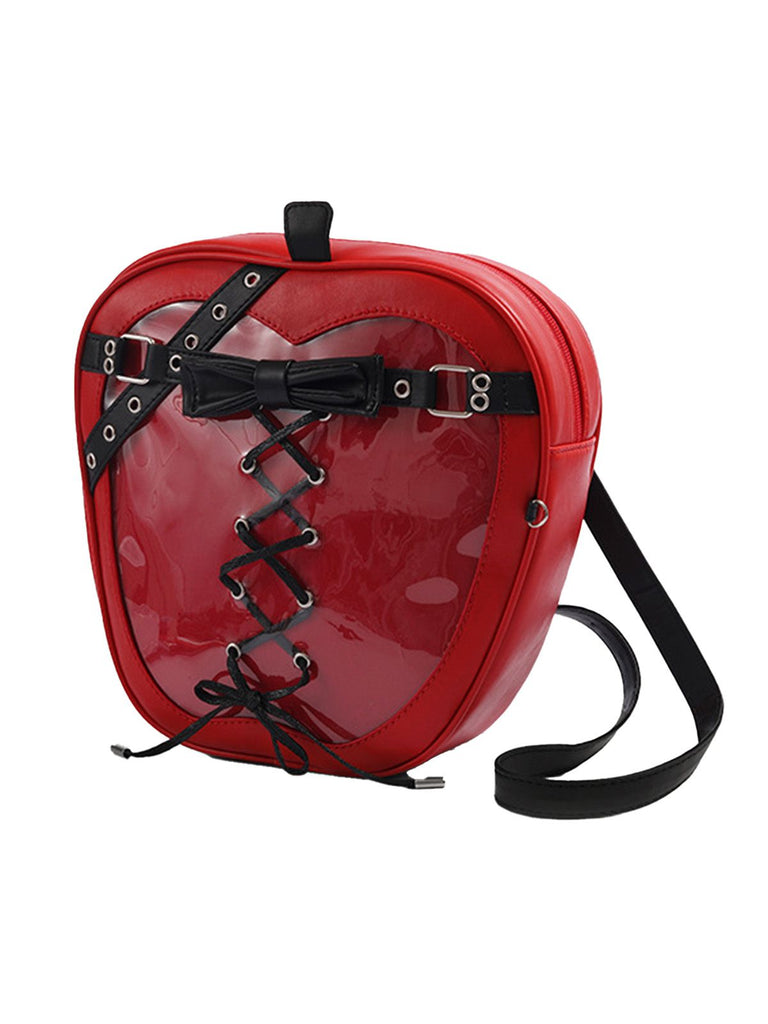 Gothic Apfel Korsett Bogen Leder Umhängetasche Tasche