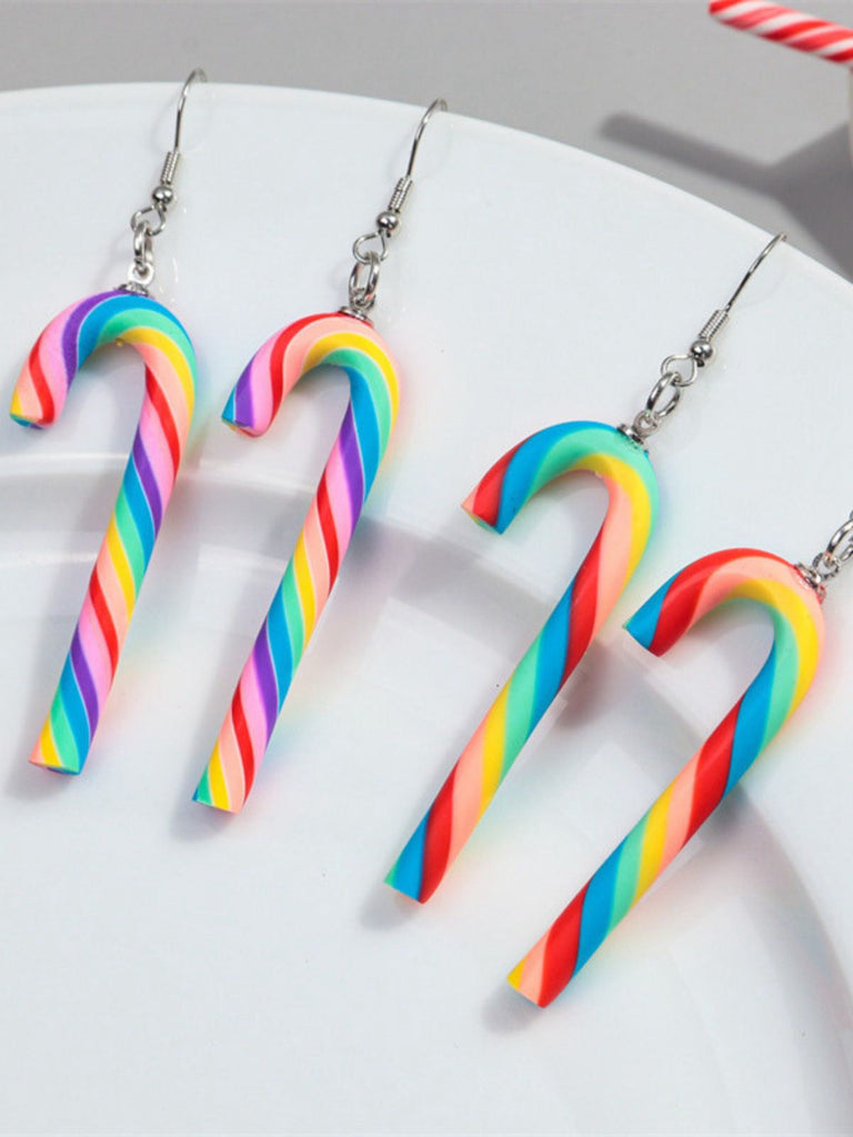 Weihnachten Regenbogen Zuckerrohrbonbon Farbe Ohrringe
