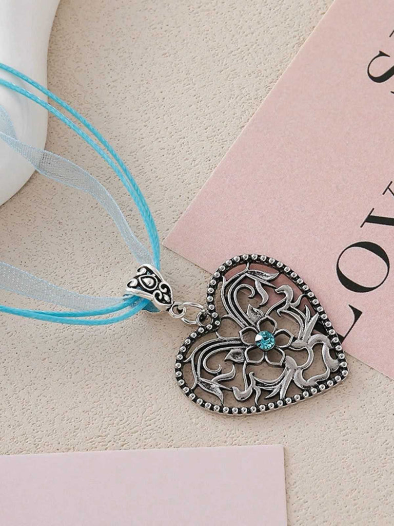 Vintage Oktoberfest Schleife Herz Blume Halskette