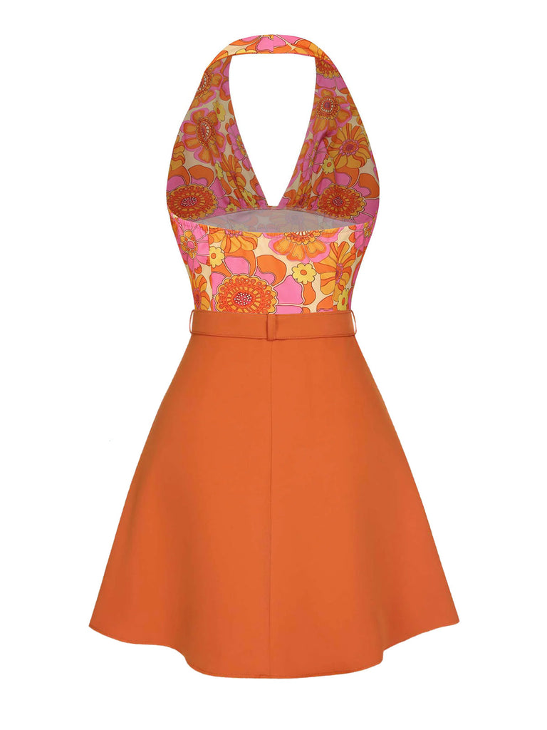 2PCS 1960er Blumen Halfter Top & Solide Rock