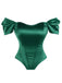 1930er Solide Satin Fischgrat Gericht Stil Top