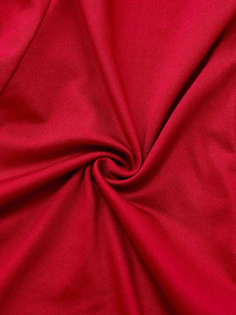 Rot 1960er Bogen Spitze Patchwork Rüschen Nachthemd