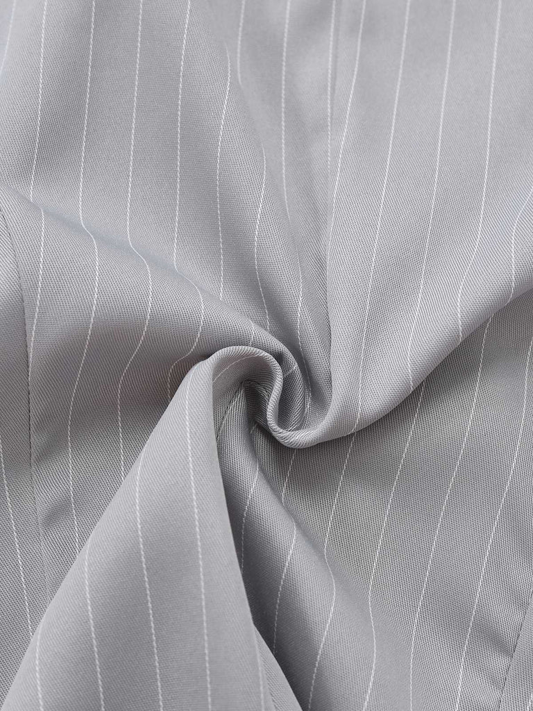 2PCS 1940er Streifen Ärmellos Weste & Midi Rock