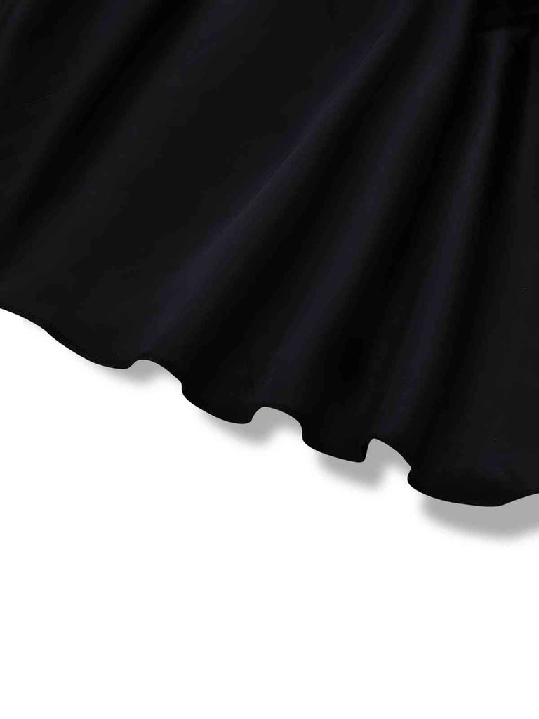 Braun 1960er Pirat Schnürung Quadratischer Hals Korsett Kleid