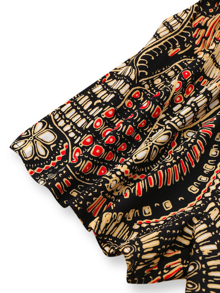 Multiclor 1970er Boho Irregulär Romper