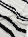 Weiß 1970er Streifen Stricken Enges Kleid