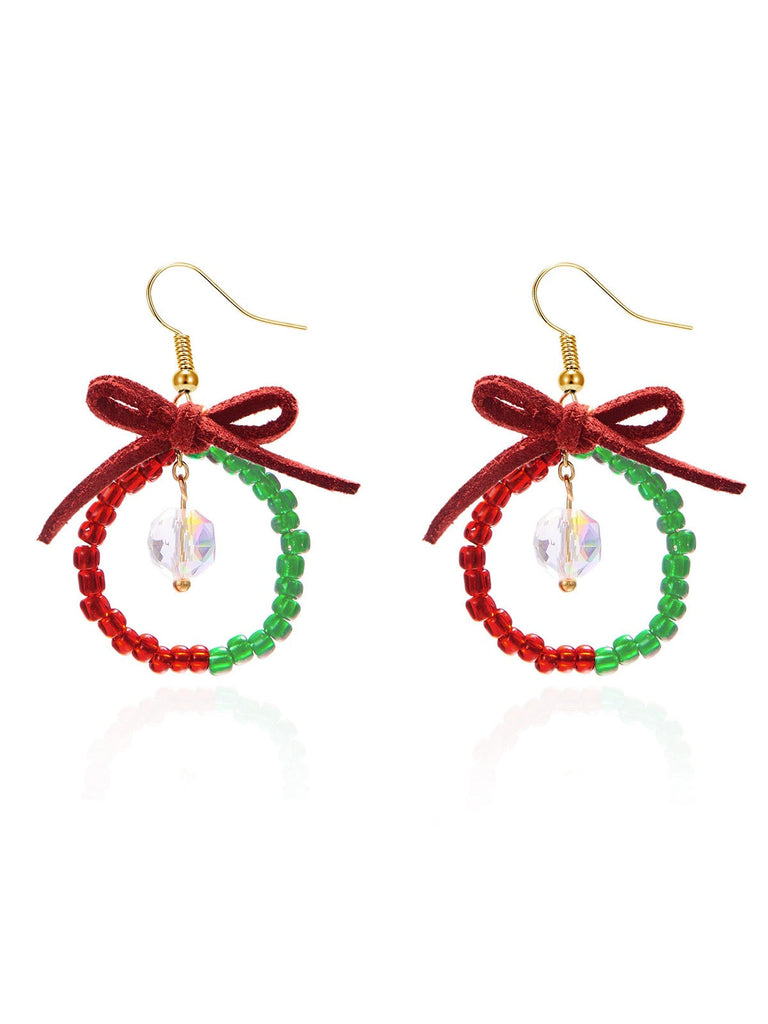 Vintage Bogen Edelsteinperlen Ohrringe