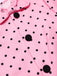 Rosa 1950er Polka Dot Bogen Romper