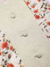 Beige & Rot 1950er Malerei Roses Gürtel Kleid