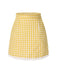 Gelb 1960er Rüschen Plaid Rock