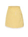 Gelb 1960er Rüschen Plaid Rock