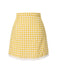 Gelb 1960er Rüschen Plaid Rock