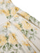 Gelb 1950er Bootskragen Antiquität Blumen Kleid