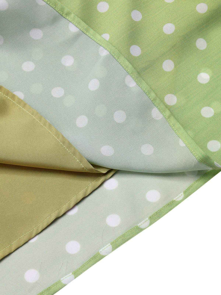 Grün 1940er Rücken-Hohl Polka Dots Kleid