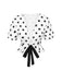 Weiß 1950er Tief V-Ausschnitt Polka Dots Top