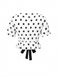 Weiß 1950er Tief V-Ausschnitt Polka Dots Top