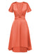 1940er Solide Tief V-Ausschnitt Twisted Satin Kleid