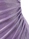 Lavendel 1960er Wasserfallausschnitt Hoher-Schlitz Perlglanz Kleid