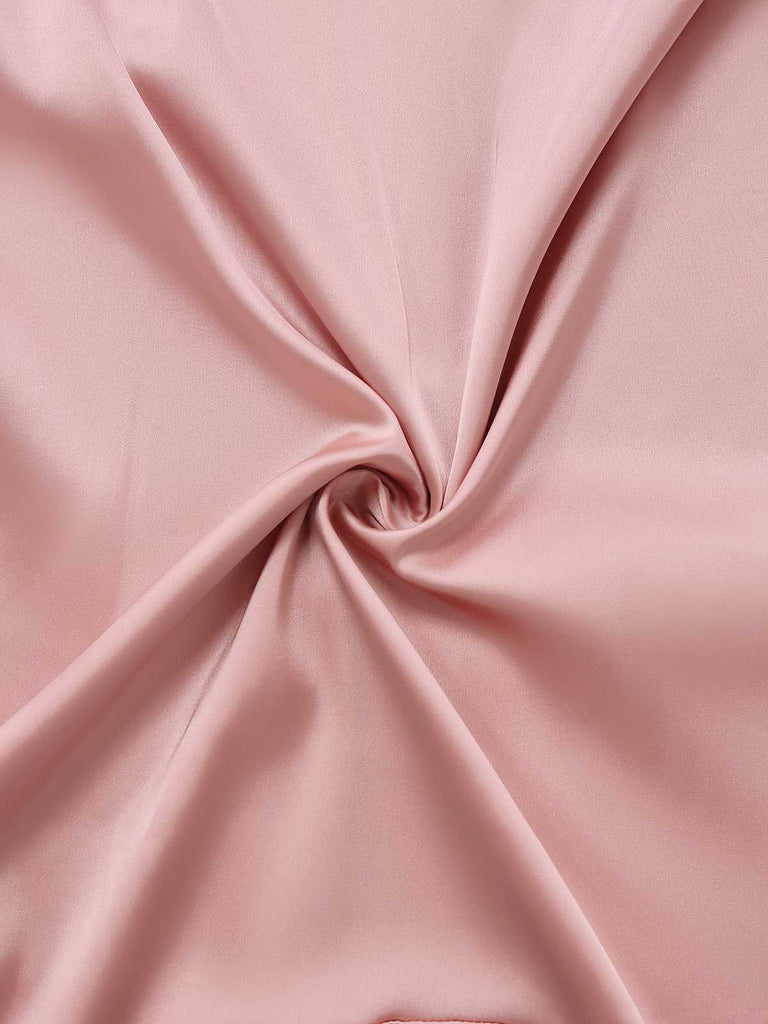 Rosa 1930er Träger Spitze Rüschen Satin Meerjungfrauen Kleid