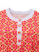 Orange 1960er Hippie Blumen Rundhals Kleid