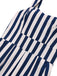 Blau 1930er Vertikale Streifen Palme Bäume Jumpsuit