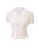 2PCS Rosa 1950er Tulip Bluse & Rose Tasten Hosen