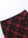 Rot 1980er Schottisch Plaid Hoch-Tief Saum Rock
