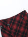 Rot 1980er Schottisch Plaid Hoch-Tief Saum Rock