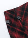 Rot 1980er Schottisch Plaid Hoch-Tief Saum Rock