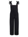 Schwarz 1970er Halloween Gothic Skeleton Straps Jumpsuit